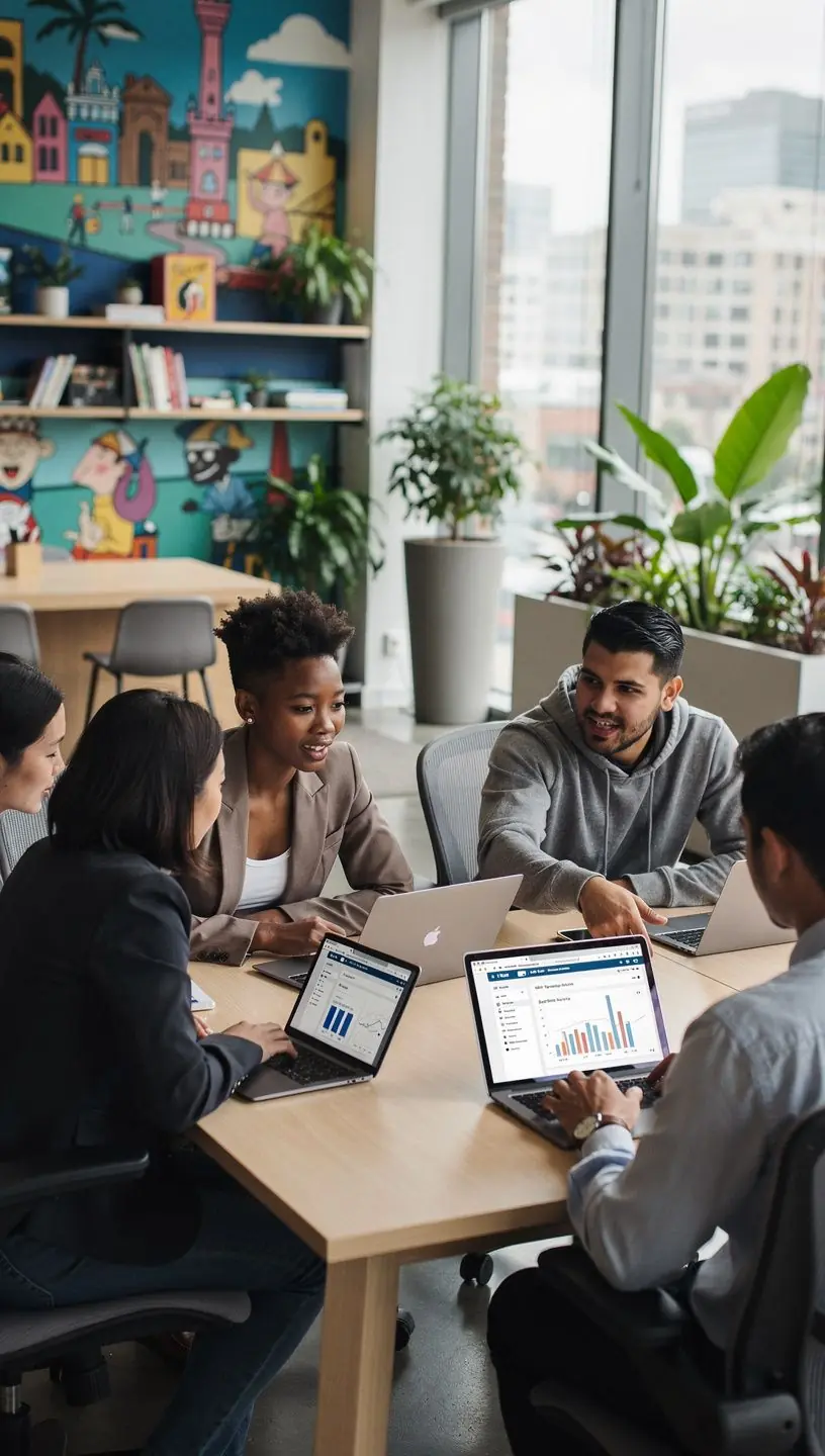 Group of diverse volunteers collaborating in a community project.